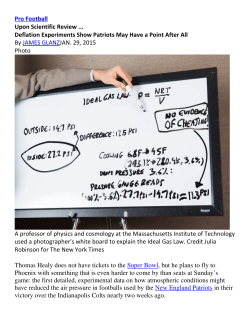 Pro Football Upon Scientific Review Deflation