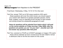 Europe from Napoleon to the PRESENT