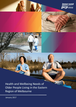 Health and Wellbeing Needs of Older People Living in the Eastern