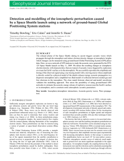Detection and modelling of the ionospheric perturbation caused by a