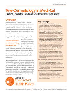 Tele-Dermatology in Medi-Cal - Center for Connected Health Policy