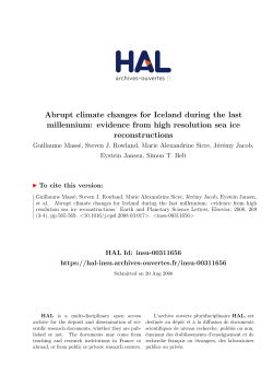 evidence from high resolution sea ice reconstructions - HAL-Insu