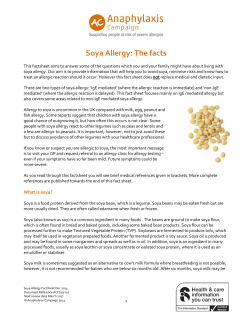 Soya Allergy: The facts