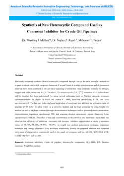 Synthesis of New Heterocyclic Compound Used as Corrosion