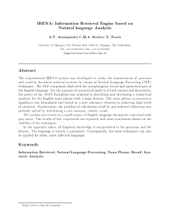 IRENA: Information Retrieval Engine based on