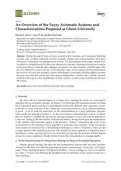 An Overview of the Fuzzy Axiomatic Systems and Characterizations