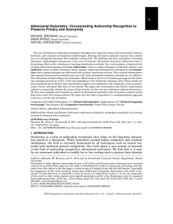 Circumventing Authorship Recognition to Preserve Privacy