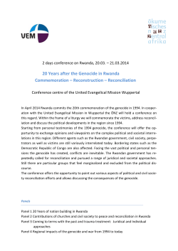 20 Years after the Genocide in Rwanda Commemoration