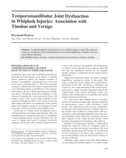 Temporomandibular Joint Dysfunction in Whiplash Injuries