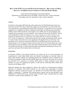 2011 Int`l: REAL TIME PCR VALUES FOR MASTITIS PATHOGENS