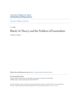 BlackCrit Theory and the Problem of Essentialism
