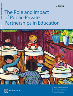 The role and impact of public-private partnerships in education