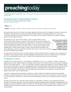 Preaching God`s Unfathomable Comfort