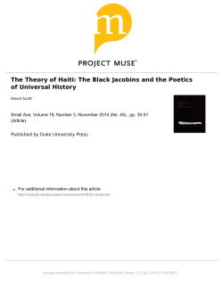 David Scott, “The Theory of Haiti: The Black Jacobins