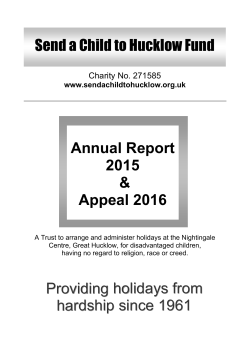 Annual Report - Send a Child to Hucklow