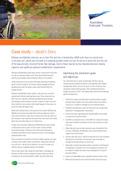 Case study – Jacob`s Story - Australian Executor Trustees