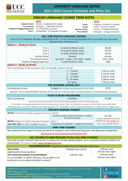 Price List 2017-2018