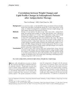 Correlations between Weight Changes and Lipid Profile Changes in