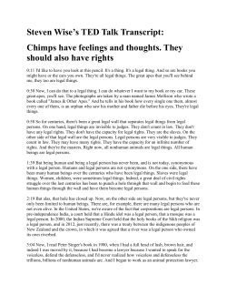 Chimps have feelings and thoughts. They should also have rights