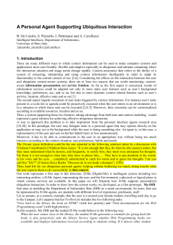 A Personal Agent Supporting Ubiquitous Interaction