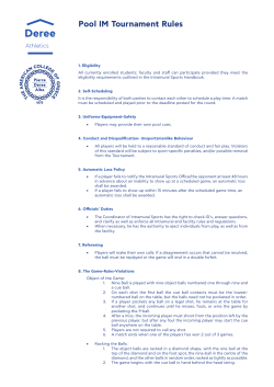 Pool IM Tournament Rules