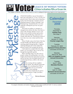 Calendar - League of Women Voters of Glendale/Burbank