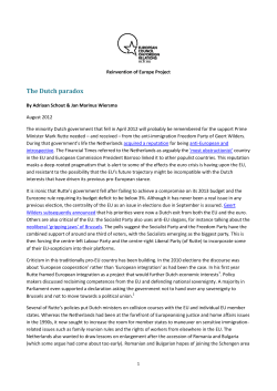 Rome Office policy memo &ndash; Reinvention of Europe Project
