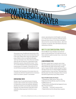 How To Lead Conversational Prayer
