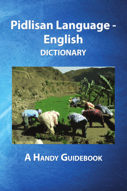 Pidlisan Language-English Dictionary: A Handy