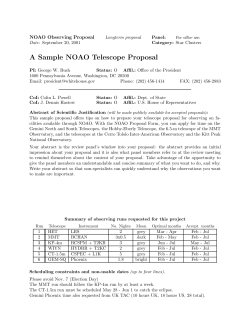 A Sample NOAO Telescope Proposal