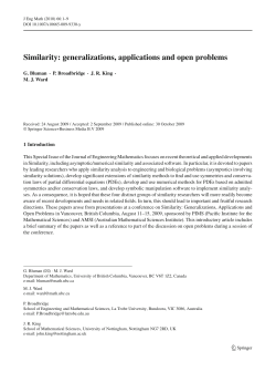 Similarity: generalizations, applications and open
