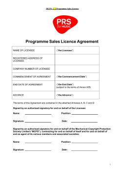 pdf Programme sales blanket licence Terms