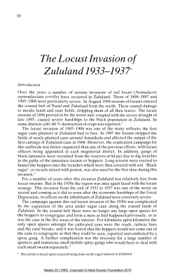 The Locust Invasion of ZuluIand 1933
