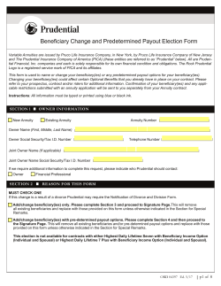 Beneficiary Change and Predetermined Payout Election Form