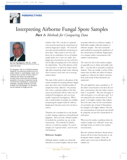 Interpreting Airborne Fungal Spore Samples Part 1: Methods for
