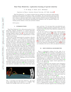 Real Time Relativity: exploration learning of special relativity