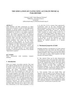 the simulation of cloth using accurate physical parameters