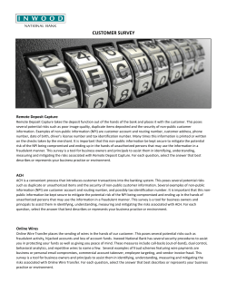Risk Assessment - Inwood National Bank