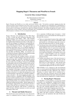 Mapping Roget`s Thesaurus and WordNet to French