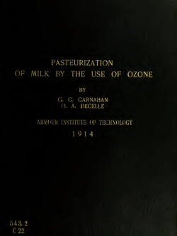Pasteurization of milk by the use of ozone