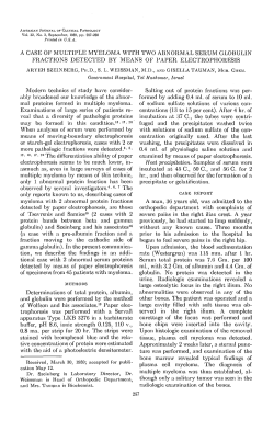 A CASE OF MULTIPLE MYELOMA WITH TWO ABNORMAL SERUM