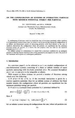 In a previous paper`), to be referred to as I, we studied configurations