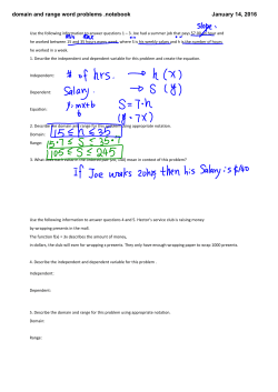 domain and range word problems .notebook