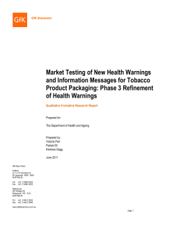 Market Testing of New Health Warnings and Information Messages