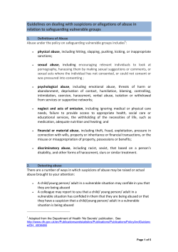 Guidelines on dealing with suspicions or allegations of abuse in