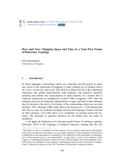 Mapping Space and Time in a Four-Part Frame of Reference Typology
