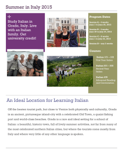 Summer in Italy 2015 An Ideal Location for Learning Italian