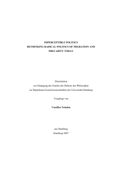 IMPERCEPTIBLE POLITICS RETHINKING RADICAL POLITICS OF