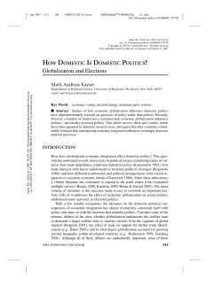 How Domestic Is Domestic Politics? Globalization