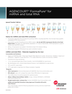 AGENCOURT&reg; FormaPure&reg; for miRNA and total RNA